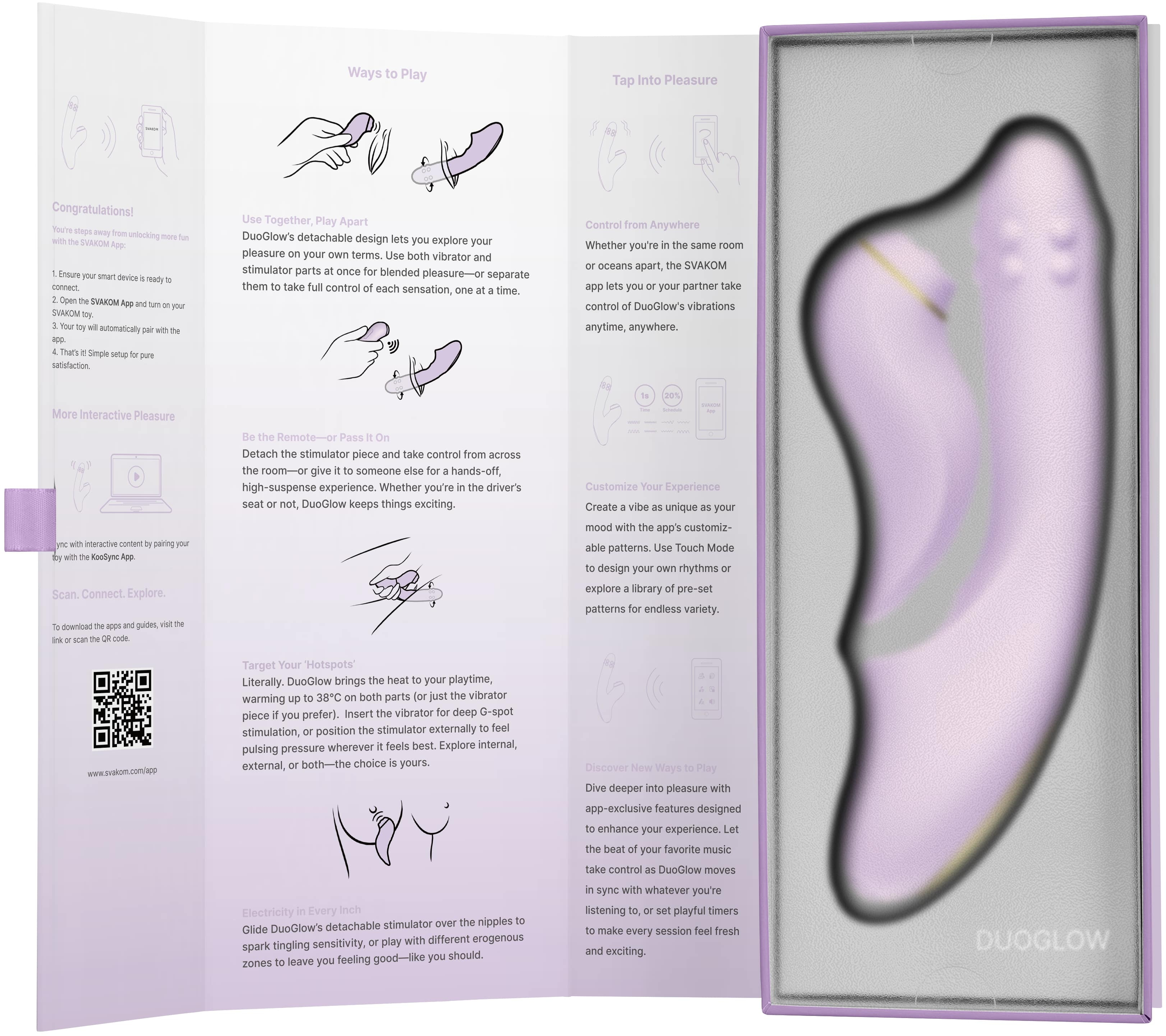 Интерактивный вибромассажёр Svakom 2в1 DuoGlow с нагревом