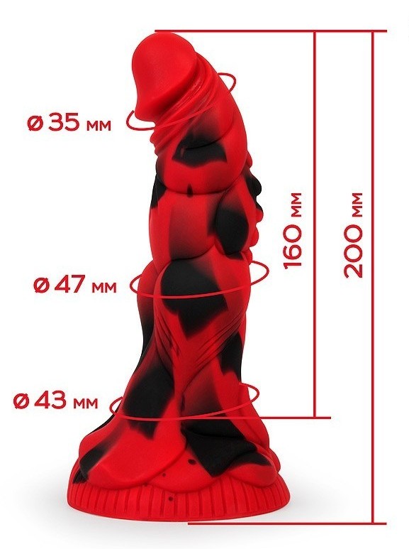 Красный фантазийный фаллоимитатор