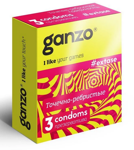 Презервативы GANZO точечно-ребристые 3 шт