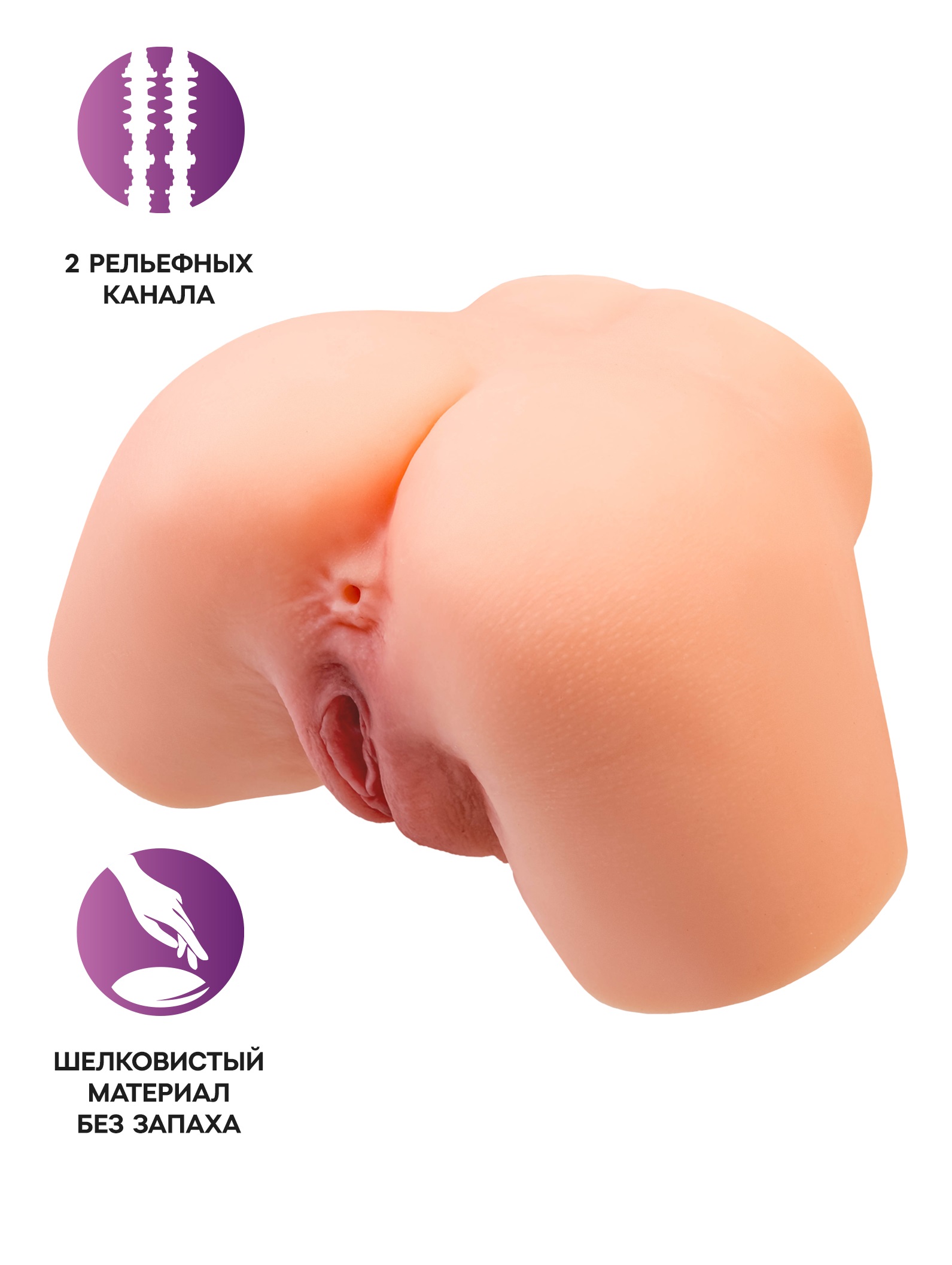 Мастурбатор-полуторс реалистичный два любовных входа