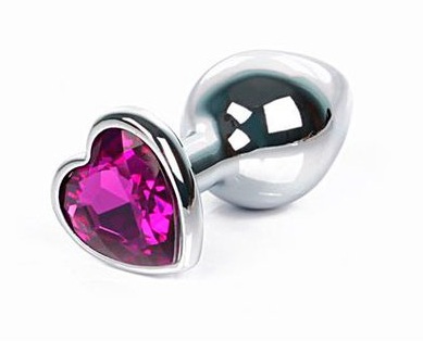 Анальный плаг с фиолетовым камнем Heart