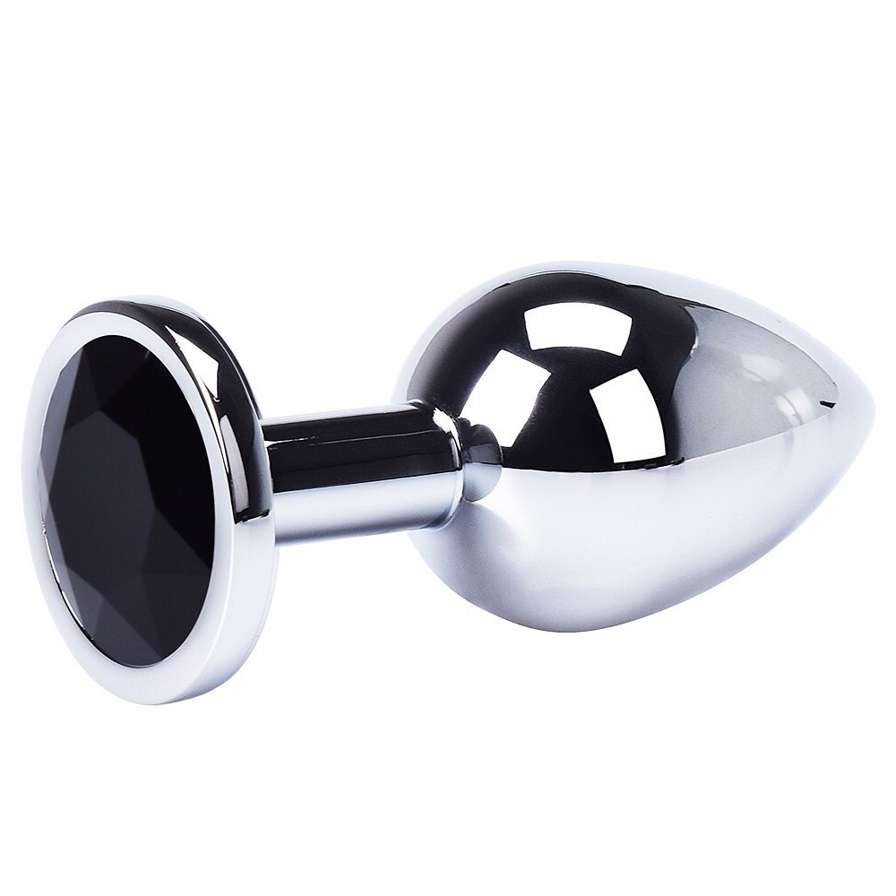 Анальная пробка Butt Plug Silver Medium black
