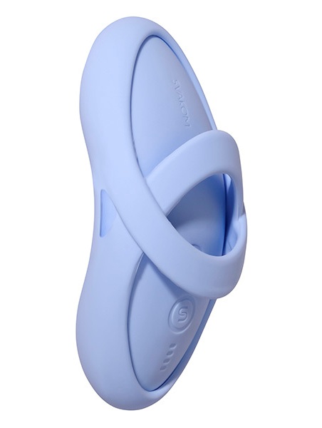 Вибратор голубого цвета на палец Svakom Ehno 2 с нагревом