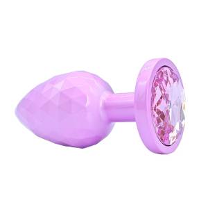 Текстурная анальная пробка средняя розовая 