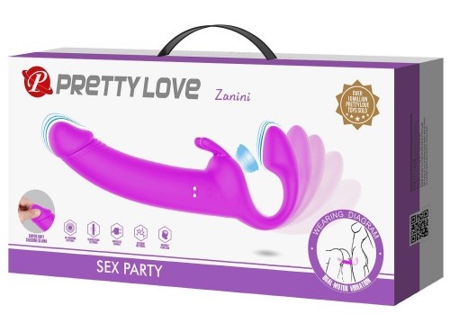 Безремневой вибрострапон Zanini с клиторальной стимуляцией