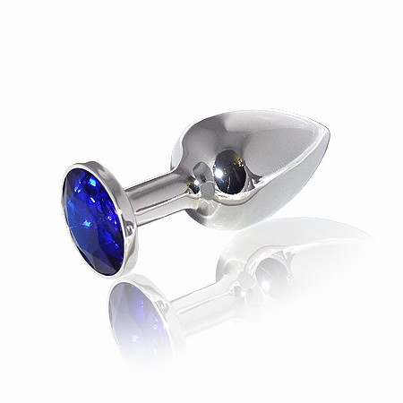 Анальная пробка Butt Plug Silver Small Blue