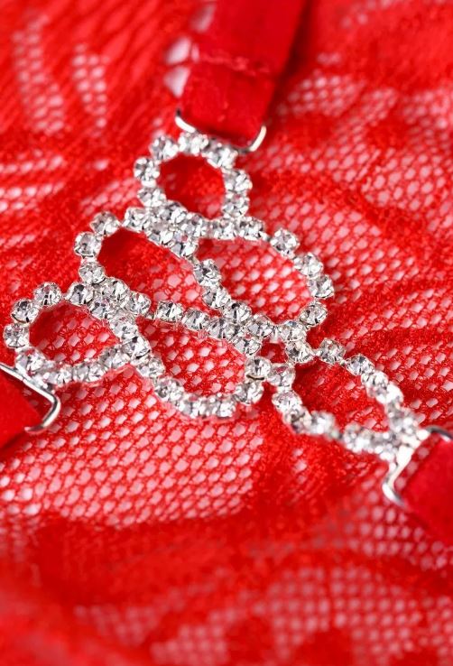 Кружевные стринги красные Valerie