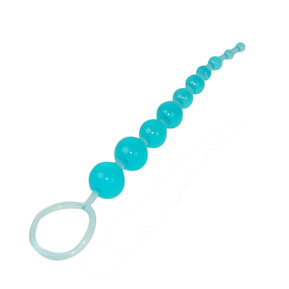 Анальная гелевая цепочка голубая