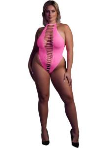 Секси боди неоновый розовый  XL/XXXXL 