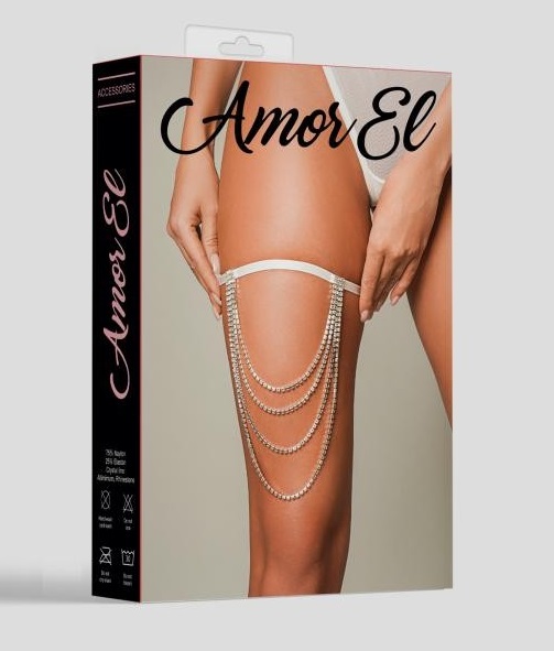 Белая подвязка с кристаллами OS