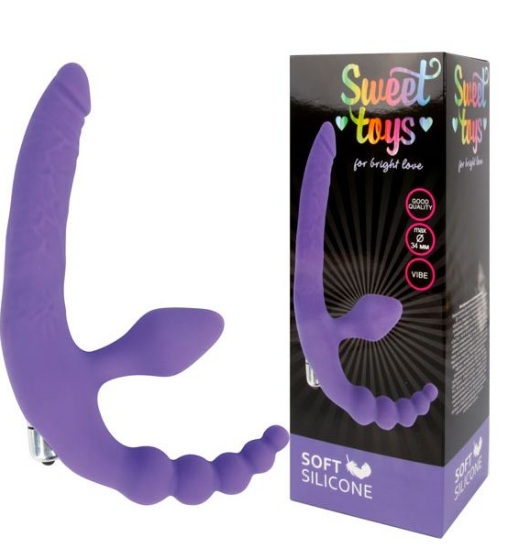 Анатомический страпон фиолетовый