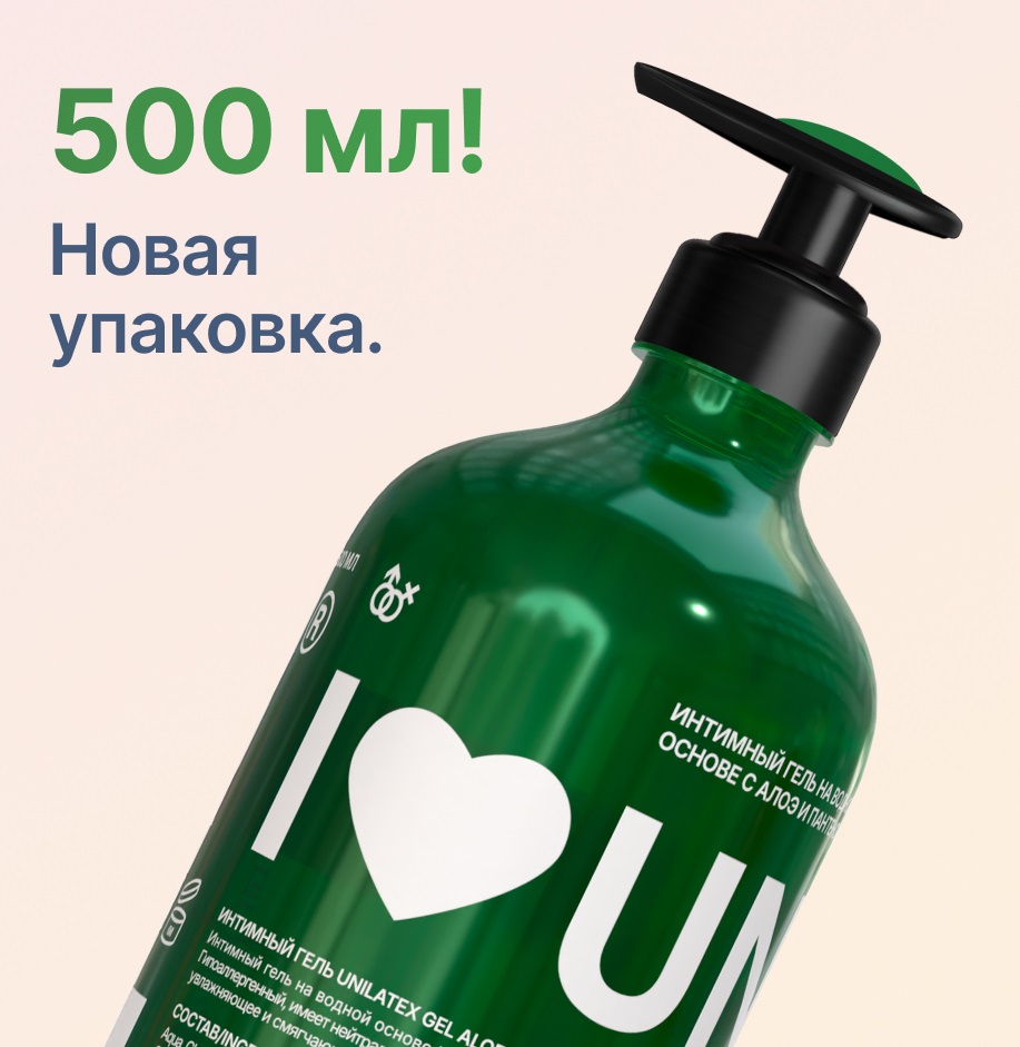 Лубрикант Unilatex Алоэ и Пантенол 500 мл на водной основе
