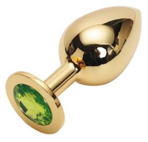 Анальная Пробка Butt Plug Gold Large зеленый 
