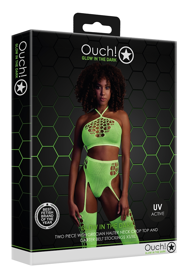 Комплект с чулками neon Green - XS/XL