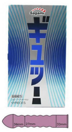 Презервативы Sagami 12 шт c волнообразной текстурой