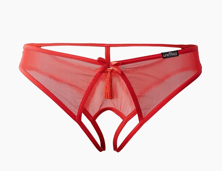 Открытые трусики с кисточкой red 40-42