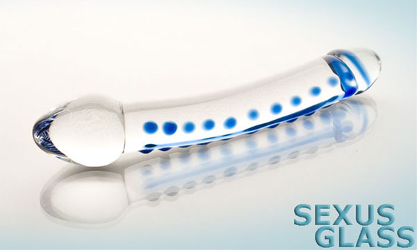 Двойной прозрачный фаллоимитатор из стекла Sexus-glass