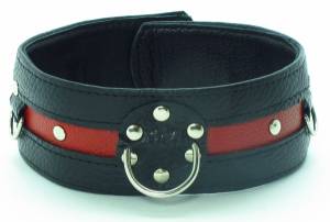 Ошейник черно красный на пряжке 