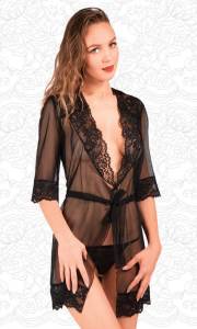 Прозрачный халатик с кружевом 42-44 