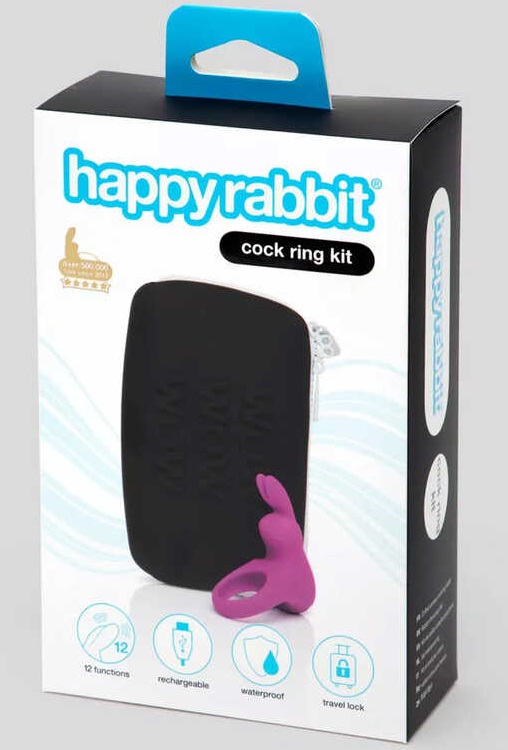 Эрекционное кольцо Happy Rabbit фиолетовое с кейсом