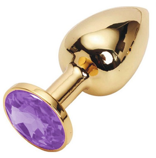Анальная пробка Small Butt Plug Gold сиреневый
