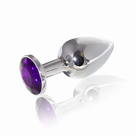 Анальная пробка Butt Plug Silver Small Purple