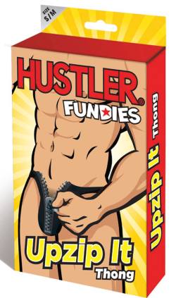 Танга черные Hustler Fundies с молнией SM