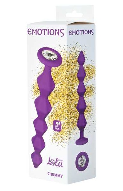 Фиолетовая анальная цепочка с кристаллом