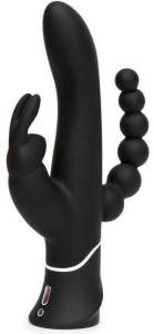 Вибратор с анальным стимулятором Triple черный 
