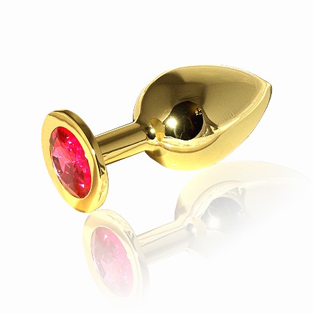 Анальная Пробка Butt Plug Gold Large Ruby