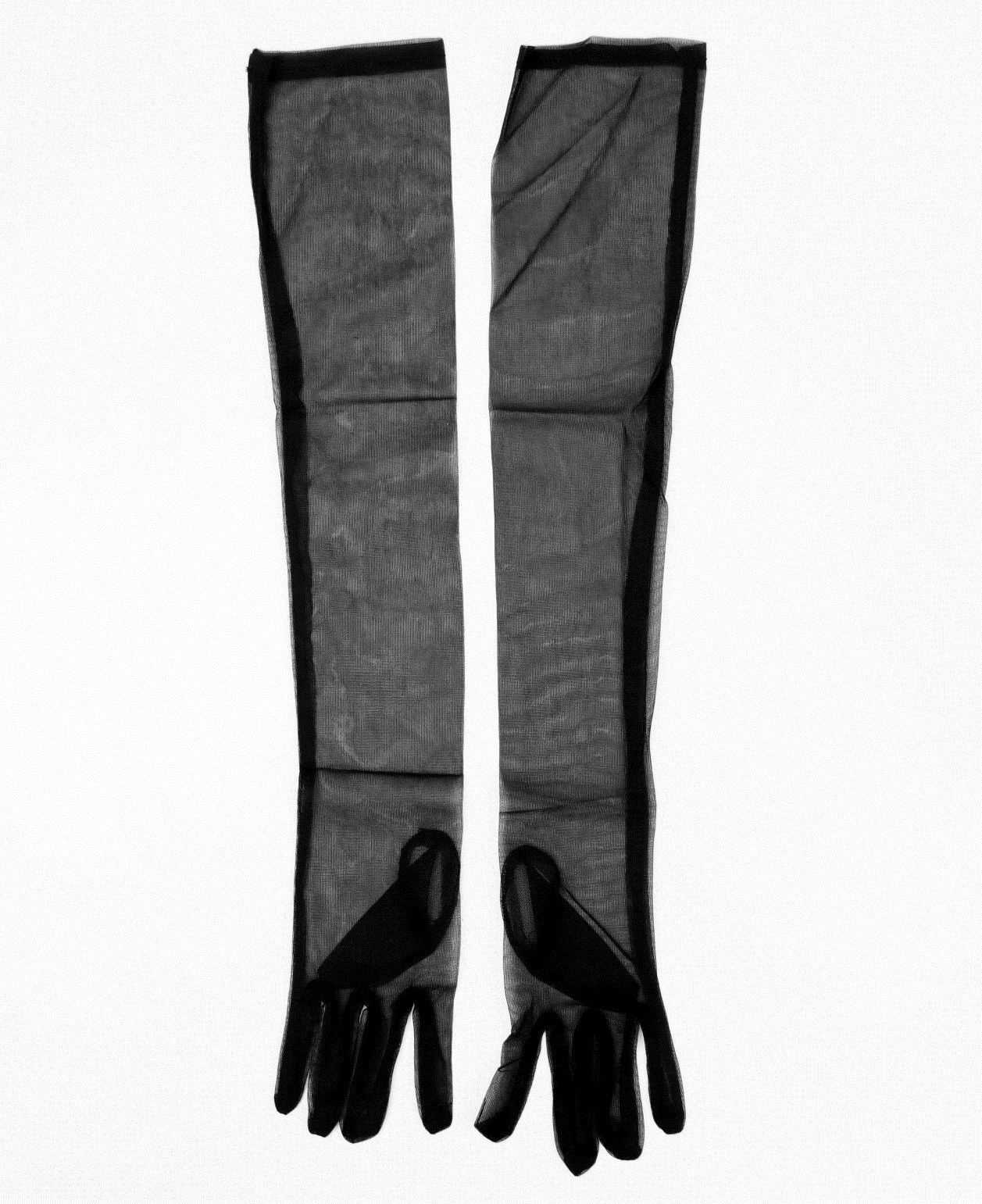 Высокие прозрачные перчатки черные