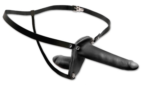 Страпон Black Vibro Duo