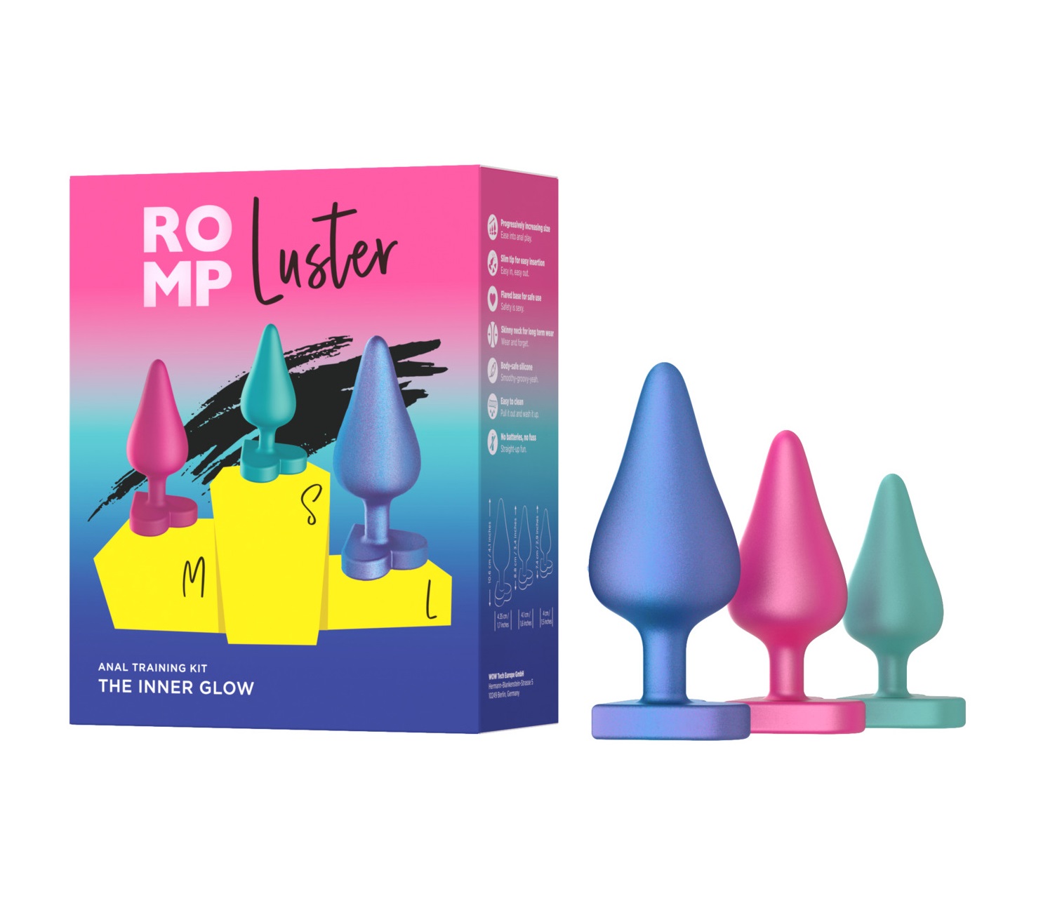 Набор анальных пробок Romp Luster 3 шт.