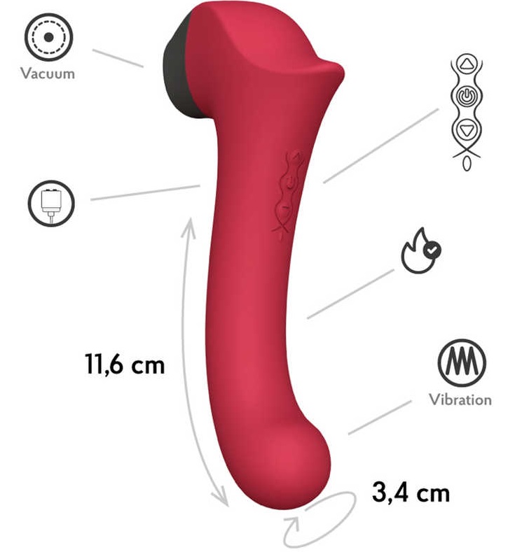 Двухсторонний стимулятор клитора с подогревом Halo 2 Бордо