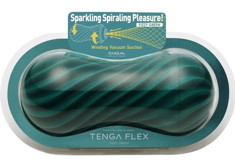 Мастурбатор Tenga Flex Fizzy Green с вращением