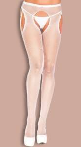 Белые колготки-сетка с доступом OS 