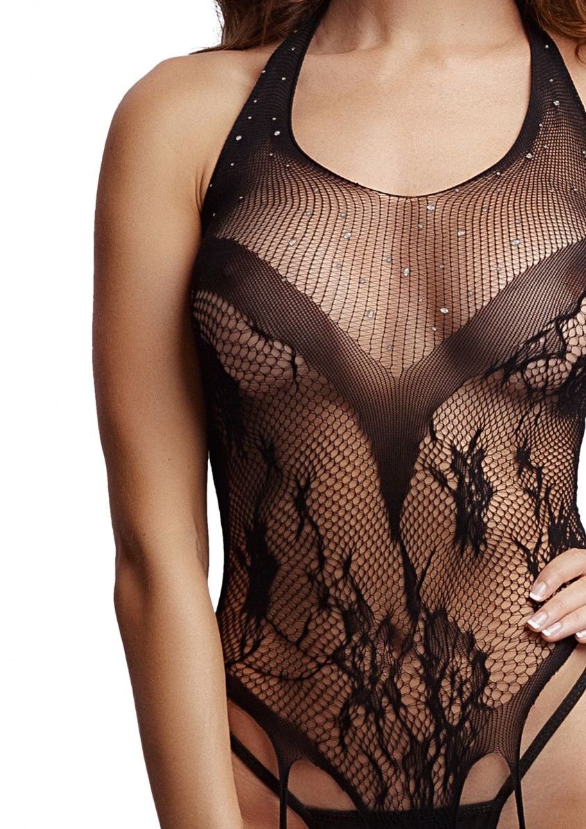 Боди-комбинезон со стразами 