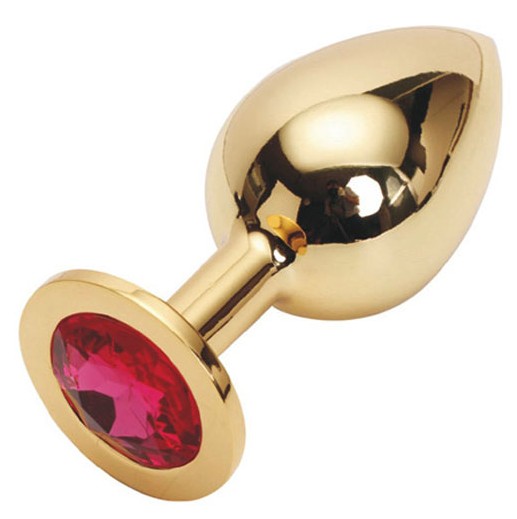 Тяжелая Пробка Butt Plug Gold Large рубин
