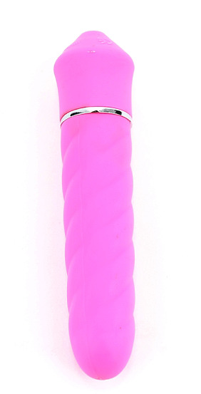 Вибратор мини нежно розовый с рельефом