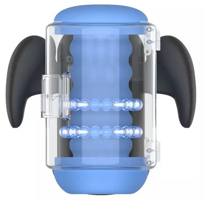 Автоматический мастурбатор для мужчин AMOVIBE Black Knight с массажем бусинами