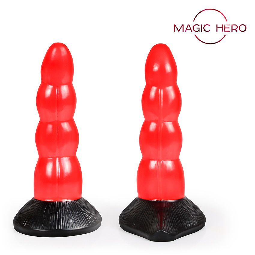 Красный рельефный стимулятор 17 см