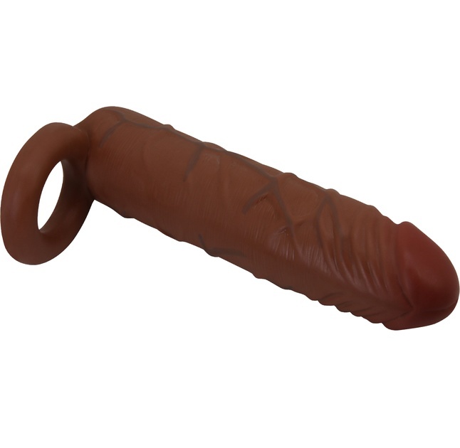 Насадка на пенис 15 см brown