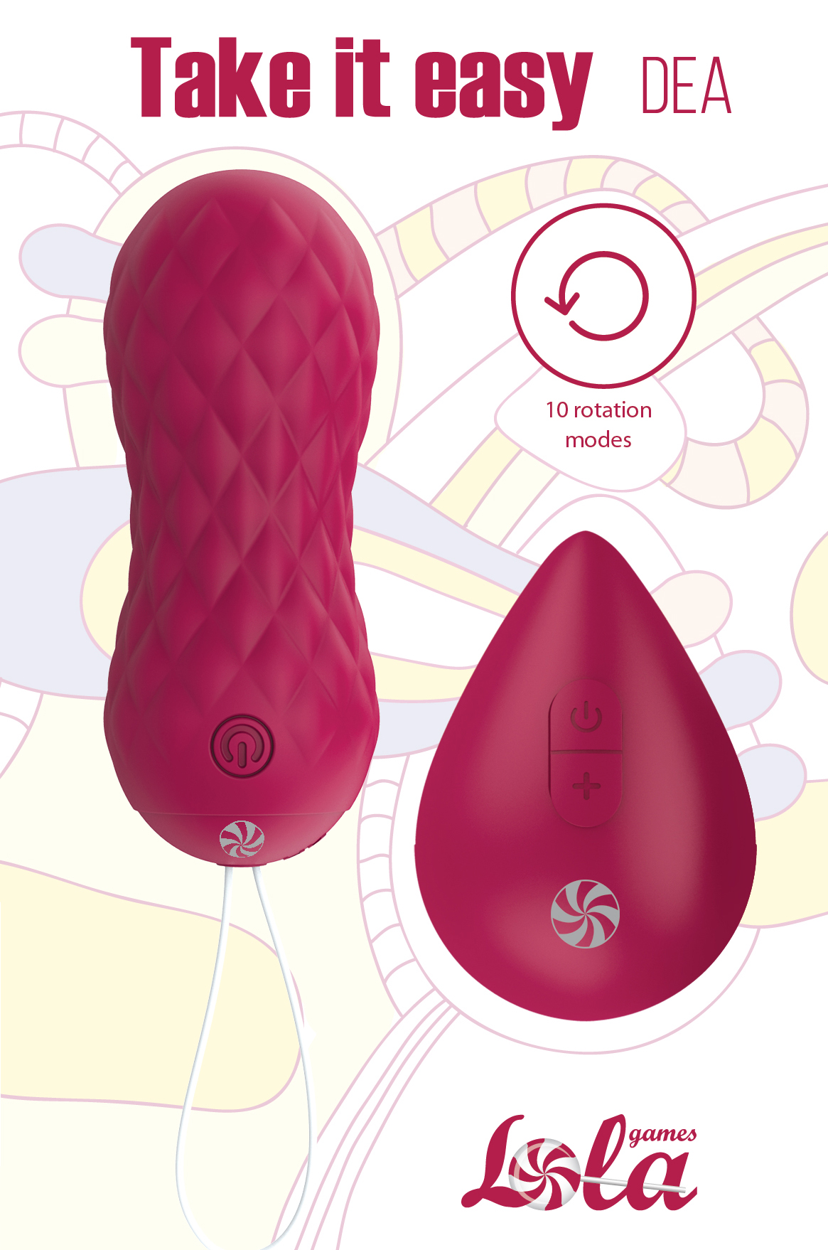 Виброшарики с ротацией Dea Wine Red