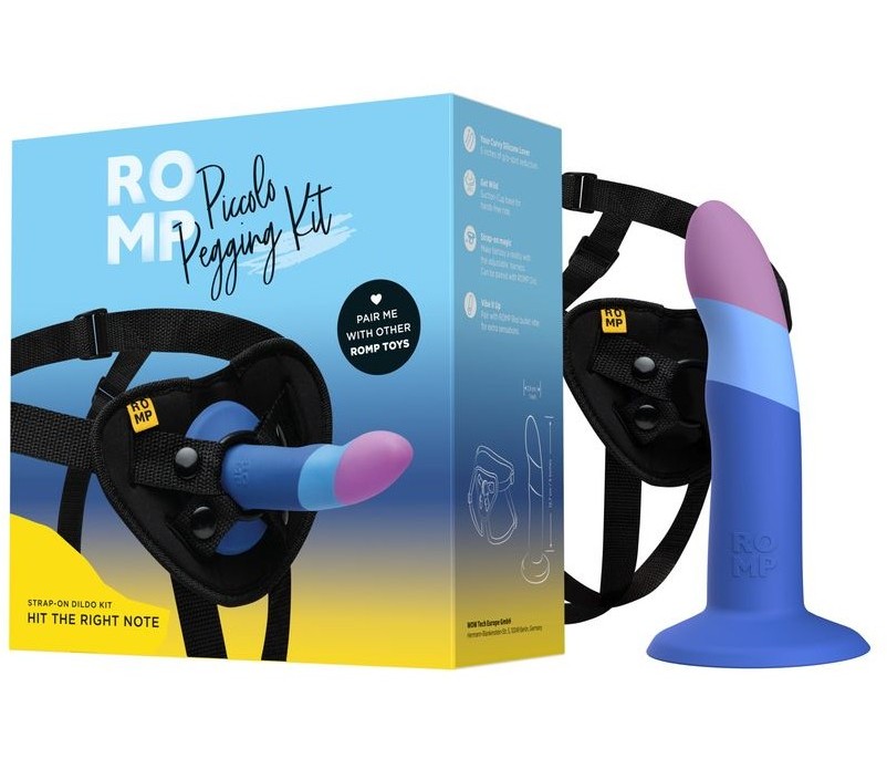 Яркий страпон Romp Piccolo Pegging Kit