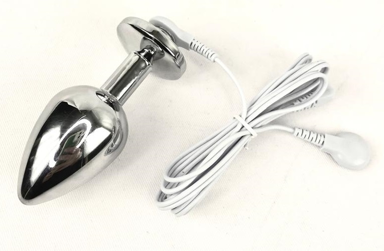 Металлическая анальная пробка для электростимуляции М