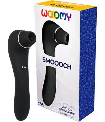 Двухсторонний вакуумный стимулятор Smoooch черный