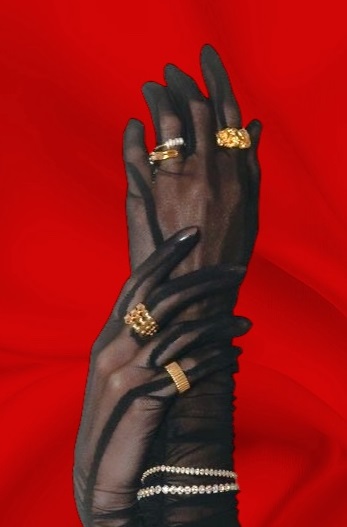 Высокие прозрачные перчатки черные