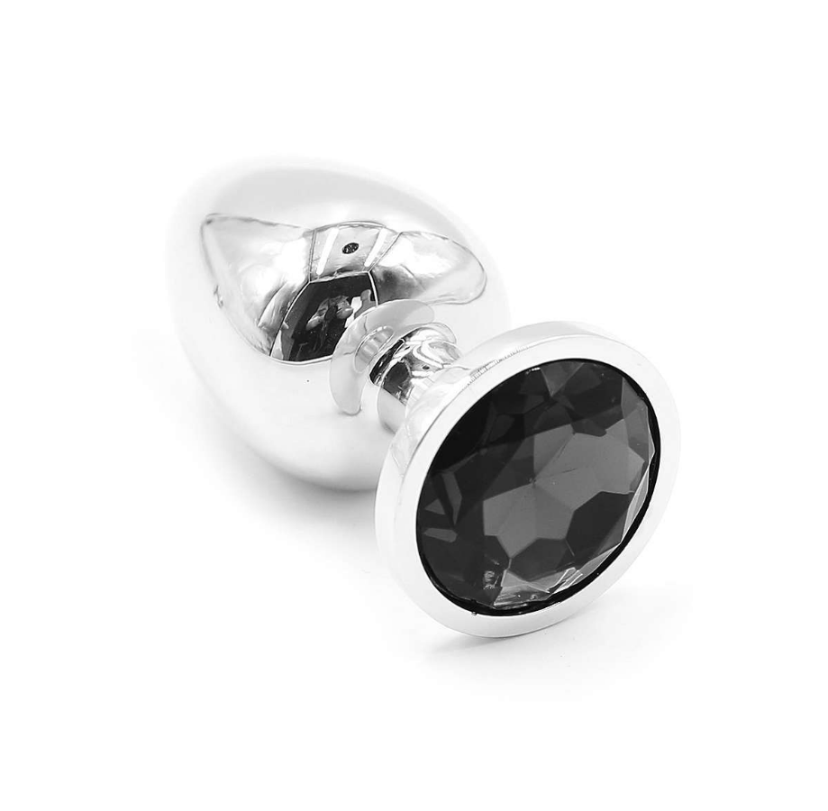 Анальная пробка Butt Plug Silver Medium black