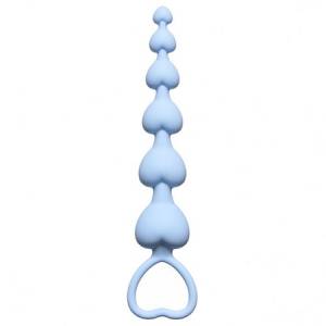Анальная цепочка Hearts Beads Blue 