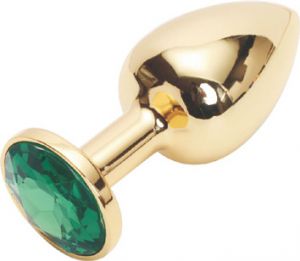 Анальная пробка Butt Plug Gold Small Green